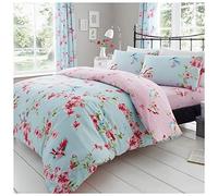 Gaveno Cavailia Botanical Birdie Blossom - Set di Biancheria da Letto per Letto Matrimoniale, 3 Pezzi, in Misto Cotone, Reversibile, Facile da Pulire, 1 Copripiumino + 2 federe
