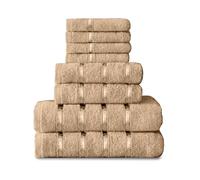Gaveno Cavailia Cesto 8 Pezzi Boston Set di Asciugamani, 100% Cotone, Naturale, 8Pc Bale Set