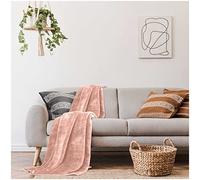 Gaveno Cavailia - Coperta in Finta Pelliccia di Visone per Divano o Letto, Pesca, King (200x240 Cm)