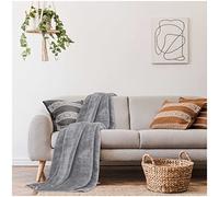 Gaveno Cavailia - Coperta in Finta Pelliccia di Visone, Super Morbida, Facile da Pulire, Leggera, Design di Lusso, Accogliente, Calda e Accogliente, 150 x 200 cm, Colore: Argento, 200 x 240 cm