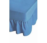 Gaveno Cavailia - Lenzuolo con mantovana in Percalle di Cotone, Non Si Stira, per Letto Singolo, Colore: Blu