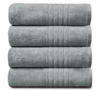Gaveno Cavailia New Hampton Hand, Ultra Soft Extra Assorbenti, Set di 4 asciugamani di lusso, 100% cotone ringspun egiziano, argento/grigio, 50 x 80 cm