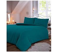 Gaveno Cavailia - Set copripiumino in flanella tinta unita, 100% flanella di cotone spazzolato, 3 pezzi, facile da pulire, 1 copripiumino e 2 federe