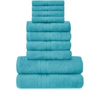 Gaveno Cavailia - Set di Asciugamani Toronto, con 4 Facce, 4 Mani e 2 da Bagno, in Cotone, 10 Pezzi, Colore: Foglia di tè
