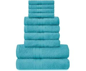 Gaveno Cavailia - Set di Asciugamani Toronto, con 4 Facce, 4 Mani e 2 da Bagno, in Cotone, 10 Pezzi, Colore: Foglia di tè