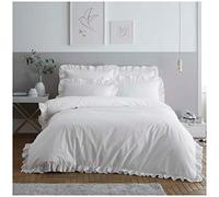 Gaveno Cavailia Set di Biancheria Lusso, con Volant, Facile da Pulire, Morbido e Confortevole, per Letto King Size, Bianco, Poliestere, 50% Cotone