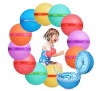 Gavettoni Riutilizzabili, 12 Palloncini Acqua Riutilizzabili, Bombe Acqua in Silicone, Gavettoni Acqua Autosigillanti Rapide per Giochi Estate, Senza Perdite, Senza Dolore all'Impatto