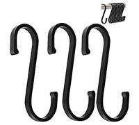 GAViA Ganci a S 10 Pezzi Ganci Pesanti Neri Gancio Metallo Multiuso 8.6cm