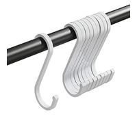 GAViA Ganci a S bianchi resistenti a forma di S, ganci a S per appendere pentole, pentole, tazze, vestiti, borse, asciugamani, piante in cucina, bagno, giardino, ufficio