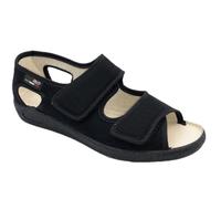 GAVIGA Sandali ciabatte pantofole donna regolabili con strappi tomaia in cotone ideale per riabilitazione (nero, Sistema Taglie Calzature EU, Adulto, Donna, Numero, Media, 38)
