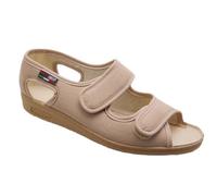 GAVIGA Sandali ciabatte pantofole donna regolabili con strappi tomaia in cotone ideale per riabilitazione (beige, Sistema Taglie Calzature EU, Adulto, Donna, Numero, Media, 42)