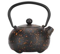 Gavigain Bollitore per teiera in ghisa che imita lo stile giapponese non rivestito con macchie gialle Decorazione regalo 0,3 l Ornamento per gli appassionati di tè
