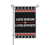 Gavin Newsom è un bugiardo ipocrita bandiera 12x18 anti Gavin Newsom bandiere da giardino per esterni bifacciali cartelli da giardino in tela di iuta decorazione