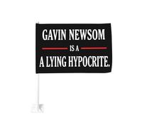 Gavin Newsom è un bugiardo ipocrita, bandiera per auto 12x18, bandiere anti Gavin Newsom per finestrini auto, striscioni bifacciali, decorazioni