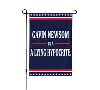 Gavin Newsom è un ipocrita bugiardo, bandiera 12,5"x18" anti Gavin Newsom, bandiere da giardino, cartelli da giardino bifacciali, decorazioni