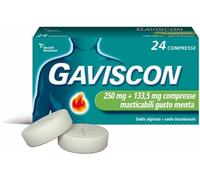Gaviscon 250mg + 133,5 mg Indicato Per Bruciore Di Stomaco Occasionale Gusto Menta 24 Compresse
