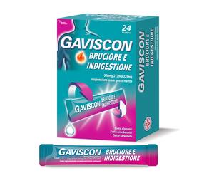 Gaviscon Bruciore e Indigestione Sospensione Orale Gusto Menta 24 Bust