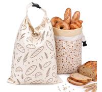 GAVRIXON 2pcs Sacchetti Pane Cera d'api 43x33cm, Riutilizzabile e Lavabile | Sacchetto Pane Cera d'api Biorito per Pane Artigianale, Lievito Madre, Frutta e Formaggi, Freschezza Prolungata
