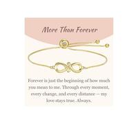 GAVU Bracciale da Donna in Argento Placcato Oro 14K con Charm Infinito, Bracciale Infinity da Donna More Than Forever Regalo Fidanzata/Regalo Moglie