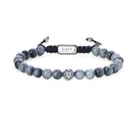 GAVU Bracciale da Uomo con Perle di Occhio di Falco Pietra Naturale e Amuleto Fleur de Lis, Bracciale Occhio di Falco da Uomo Regolabile