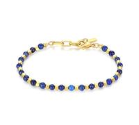 GAVU Bracciale Uomo Acciaio e Lapislazzuli, Bracciale Uomo Pietre Naturali Blu