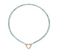 GAVU Collana da Donna con Perline di Avventurina Verde e Ciondolo Cuore Porta Anelli, Collana Porta Anelli da Donna Estiva con Pietre Naturali