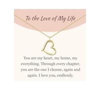 GAVU Collana da Donna in Argento Placcato Oro 14k con Ciondolo Cuore, Collana Cuore da Donna, Regalo Moglie/Regalo Fidanzata