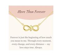 GAVU Collana da Donna in Argento Placcato Oro 14K con Ciondolo Infinito, Collana Infinity da Donna con Dedica More Than Forever, Regalo Anniversario per Lei
