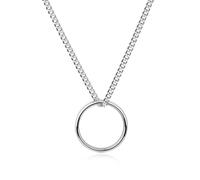 GAVU Collana da Uomo in Acciaio Inossidabile con Ciondolo Anello Circolare in Acciaio Tungsteno 50cm