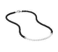 GAVU Collana di Perle di Conchiglia e Perline di Onice Nero da Uomo 50cm