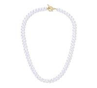 GAVU Collana di Perle di Conchiglia Unisex con Chiusura Barra T 50cm
