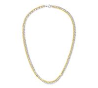 GAVU Collana Doppia Catena Forzatina Acciaio Inox Color Oro e Argento da Uomo 50cm