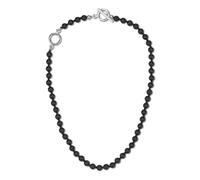 GAVU Collana Girocollo da Donna con Perline di Pietre Naturali Onice Opaco Annodate a Mano e Chiusura OT
