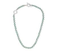 GAVU Collana Girocollo Pietre Naturali da Donna, Collana con Perline di Avventurina Verde 6mm Annodate a Mano e Chiusura Barra T