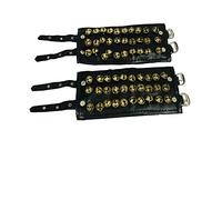 Gavya International Ghungroo Bells - Campane in pelle nera con cuscinetto a tre linee alla caviglia (30 + 30) accessori per danza Kathak