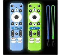 Gavyqier Confezione da 2 cover per telecomando compatibile con pulsante TV Onn 4K Plus Pro, custodia protettiva in silicone per controller Onn Box con cordino che si illumina al buio