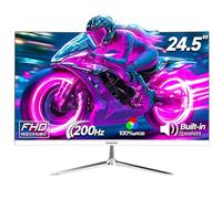 Gawfolk Gaming Monitor 24.5 Pollici 200hz, Schermo PC 24 Pollici, FHD 1080p, IPS, 100% sRGB, DP/HDMI, 1 ms, Montaggio a Parete Altoparlanti incorporati