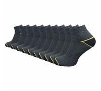 GAWILO 10 paia di calzini corti da uomo, alta percentuale di cotone, senza cuciture sulle dita, punta e tallone extra rinforzati, grigio., 43-46