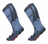 GAWILO 2 paia di calzini da sci da uomo THERMOLITE® - Calzini funzionali con imbottitura speciale, Blu, 39-42
