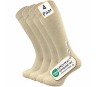 GAWILO 4 paia di calze a compressione per ginocchio - da viaggio e da uomo, beige., 47-50