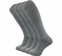 GAWILO 4 paia di calze a compressione per ginocchio - da viaggio e da uomo, grigio scuro, 47/50 cm