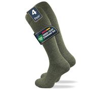 GAWILO 4 paia di calze al ginocchio da uomo | Calze da caccia con suola spessa in spugna, verde, 47-50