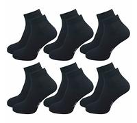 GAWILO 6 paia di calzini corti sportivi Quarter, per uomo e donna, senza cuciture, senza elastico Nero 43-46