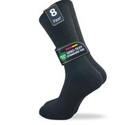 GAWILO 8 paia di calzini in cotone naturale - uomo e donna - 100% puro cotone naturale - senza cuciture - resistenti al calore - a costine 1:1 Nero 43-46