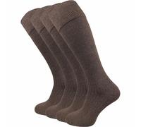 GAWILO Calde calze al ginocchio per uomo e donna (4 paia), calze lunghe con fascia comoda, ideali anche come calze da equitazione con suola imbottita, marrone, 43-46