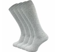 GAWILO Calze lunghe da uomo e da donna (4 paia), con elastico in 80% cotone, non scivolano, senza cuciture pressanti, extra morbide e durevoli, grigio chiaro, 43-46