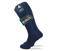 GAWILO Calze lunghe da uomo e da donna (4 paia), con elastico in 80% cotone, non scivolano, senza cuciture pressanti, extra morbide e durevoli, Blu, 43-46