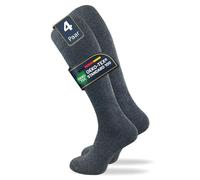 GAWILO Calze lunghe da uomo e da donna (4 paia), con elastico in 80% cotone, non scivolano, senza cuciture pressanti, extra morbide e durevoli, grigio., 43-46