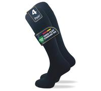 GAWILO Calze lunghe da uomo e da donna (4 paia), con elastico in 80% cotone, non scivolano, senza cuciture pressanti, extra morbide e durevoli, Nero , 47/50 cm