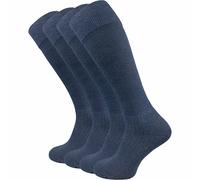 GAWILO calzini al ginocchio caldi per donna e uomo (4 paia) | calzini lunghi con elastico comodo | ideali anche come calzini da equitazione con suola imbottita, Blu, 43-46